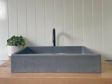 Lucca Concrete Basin by DLH Designs in Storm grey