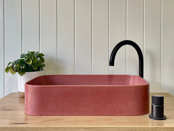 Illy Main concrete basin by DLH Designs in Flamingo Pink